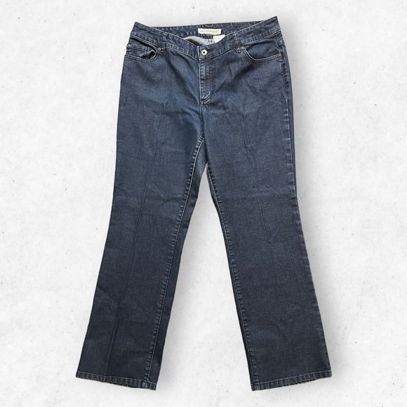Chico’s Platinum Denim Ultimate Fit Boot Leg Women's Size‎ 14 Dark Blue - Picture 1 of 8